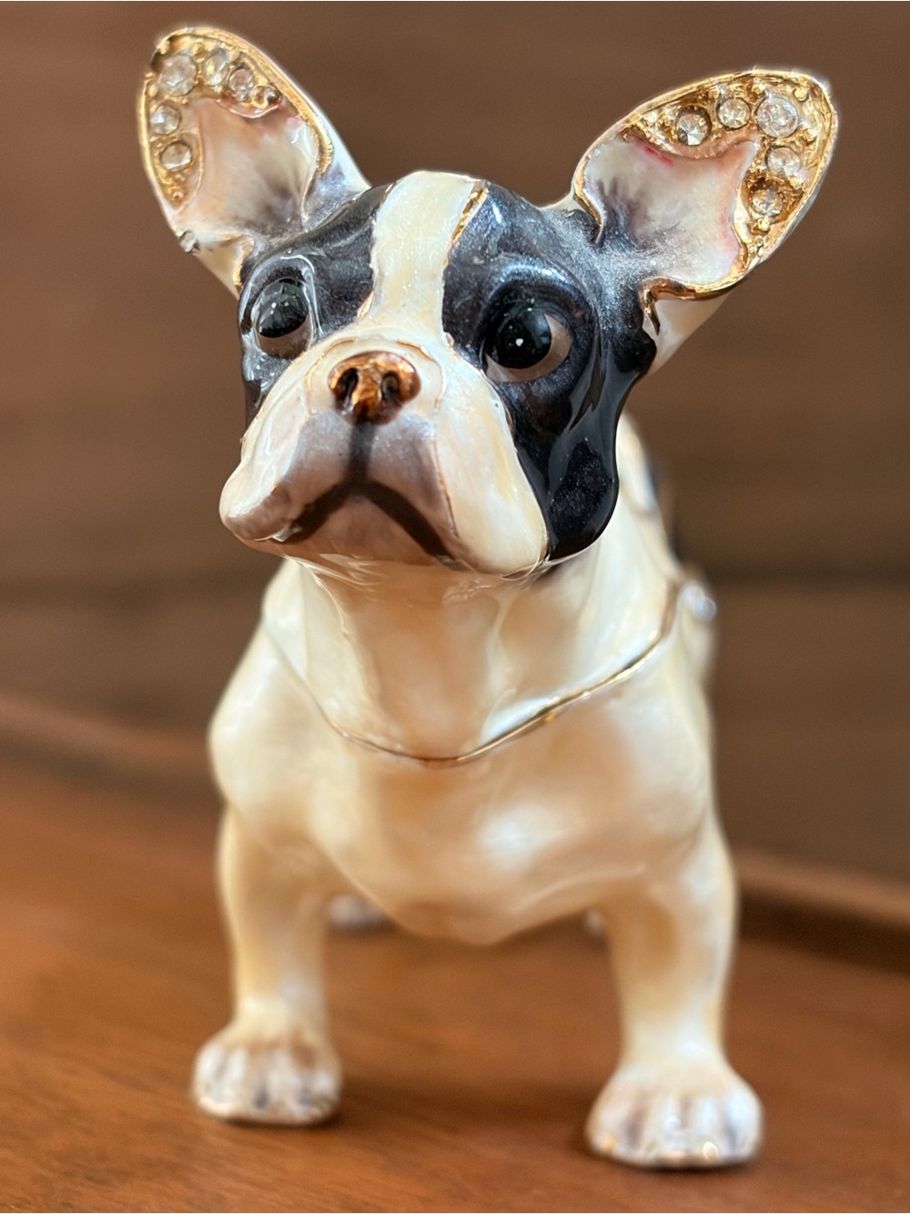 🐾French Bulldog Figurine with Gold & Crystal Accents🐾 - Picture 4 of 10